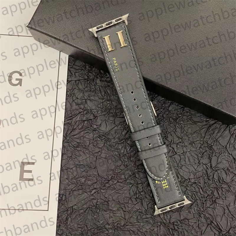 Дизайнерский ремешок для Apple Watch iwatch Ремешки для Apple Watch Band Ultra Series 8 3 4 5 6 7 38 мм 42 мм 44 мм 49 мм Роскошные кожаные металлические ремешки с буквами ap Ремешки для часов на руку Смарт-ремни