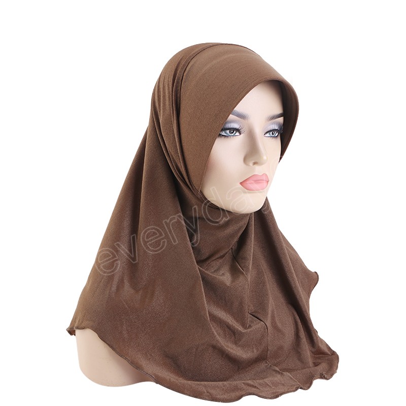 Femmes Hijab avec visière Cap Attached Neck Cover Turban Underscarf Hijab Bonnet Foulards musulmans Instant Turban ramadan prier chapeau