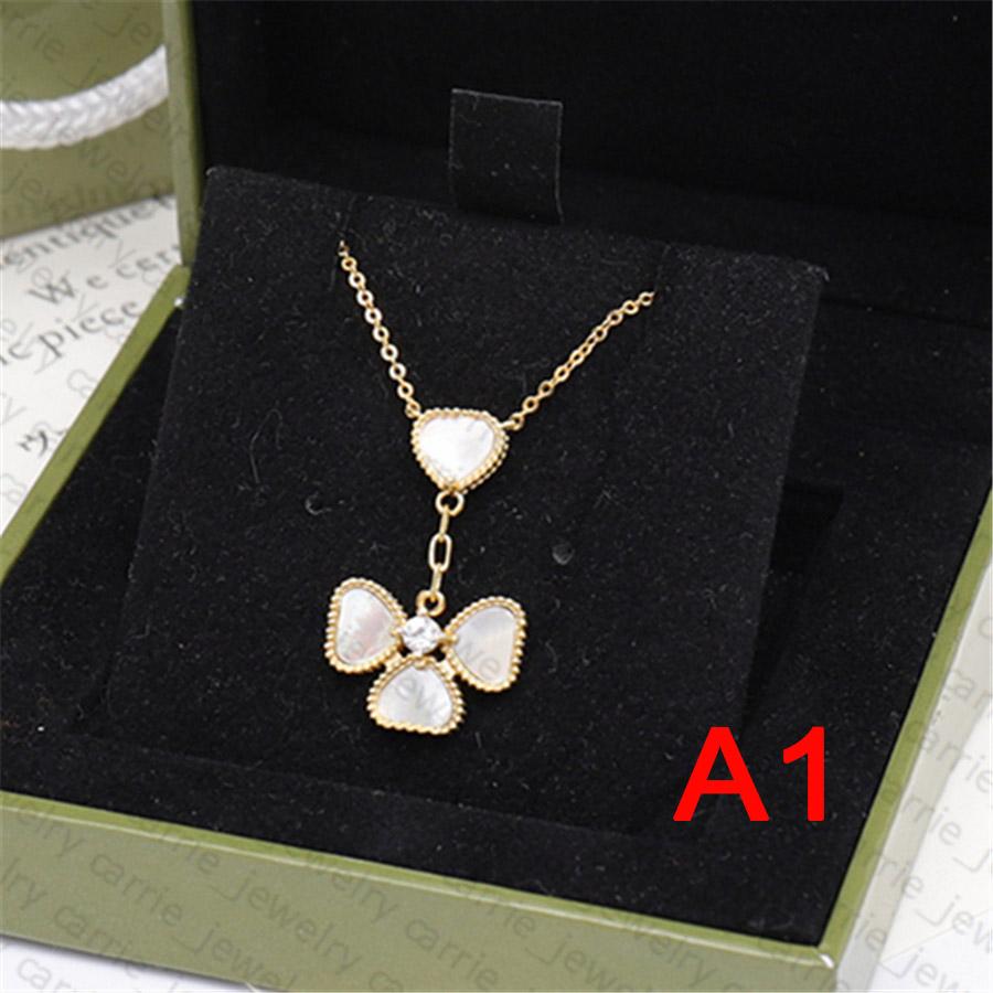 Klassieke ketting hanger mode elegante klaver kettingen Fritillaria cadeau voor vrouw sieraden zeer kwaliteit 18 kleur doos nodig extr3349