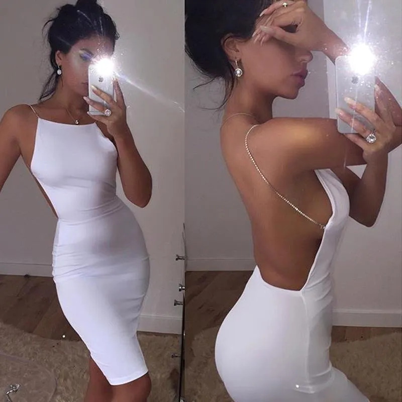 Sexy Backless White Knee Length Cocktail Dresses 2017 Scoop Neckline Sheath Slim Custom Made African Short Prom Party Dress