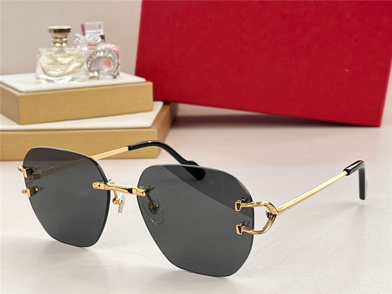 Новые солнцезащитные очки для дизайна моды 0394 K золотые рама нерегулярные линзы простые и популярный стиль.