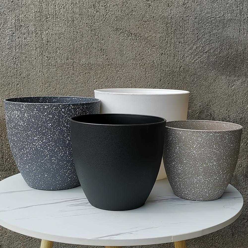 Pişiriciler Buzlu Taklit Taş Bonssai Flowerpot Balkon Bitki Pot Kreş Tencereler Masa Masa Masa Masası Succulents Ekiciler Ev Bahçe Dekorasyonu R230620