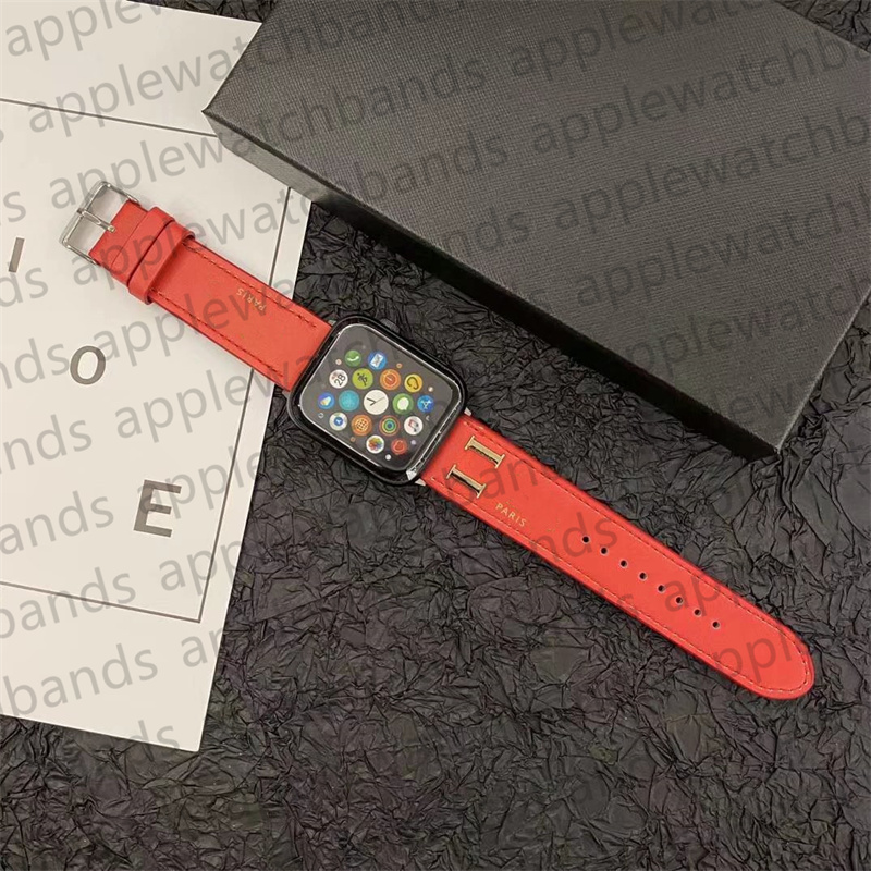 Дизайнерский ремешок для Apple Watch iwatch Ремешки для Apple Watch Band Ultra Series 8 3 4 5 6 7 38 мм 42 мм 44 мм 49 мм Роскошные кожаные металлические ремешки с буквами ap Ремешки для часов на руку Смарт-ремни