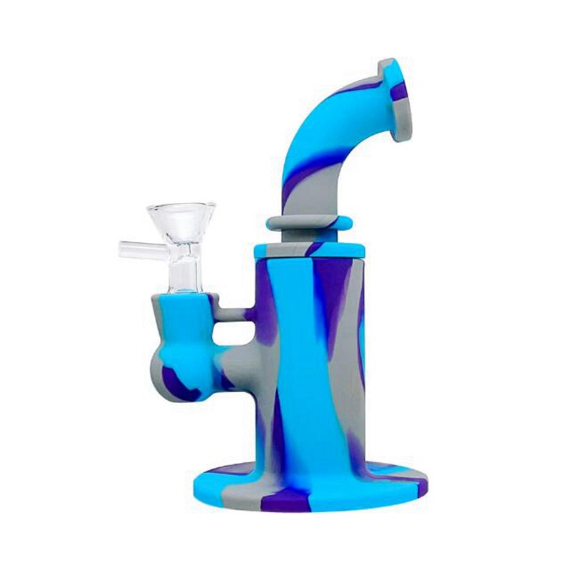 New Smoking Colorful Silicone Narghilè Bong Tubi Kit Maniglia portatile Stile Bubbler Herb Tabacco Filtro in vetro Imbuto Cucchiaio Maschio Ciotola Waterpipe Bocchino