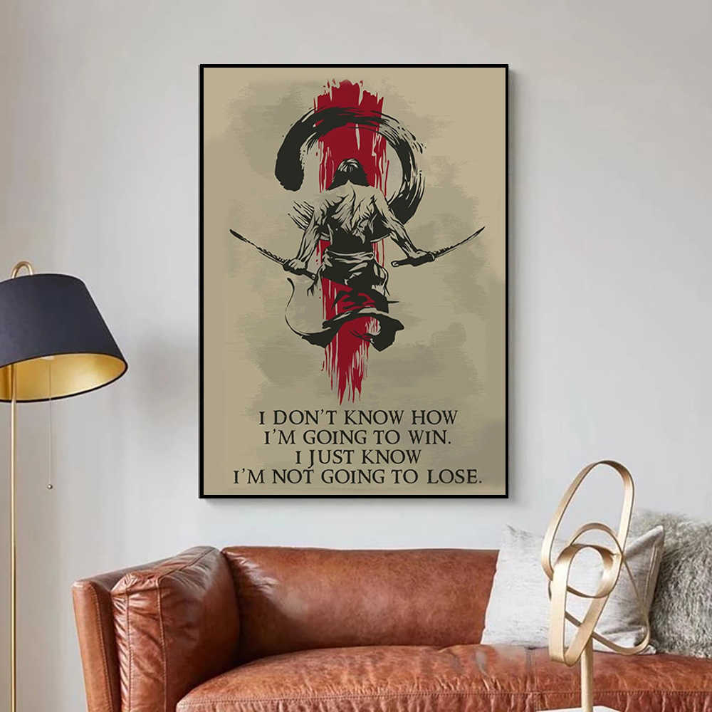 Japanse Samurai Miyamoto Musashi Wall Art Poster Vintage Inspirational Muurschildering Home Decor Foto Print Canvas Decoratieve Ltems L230620