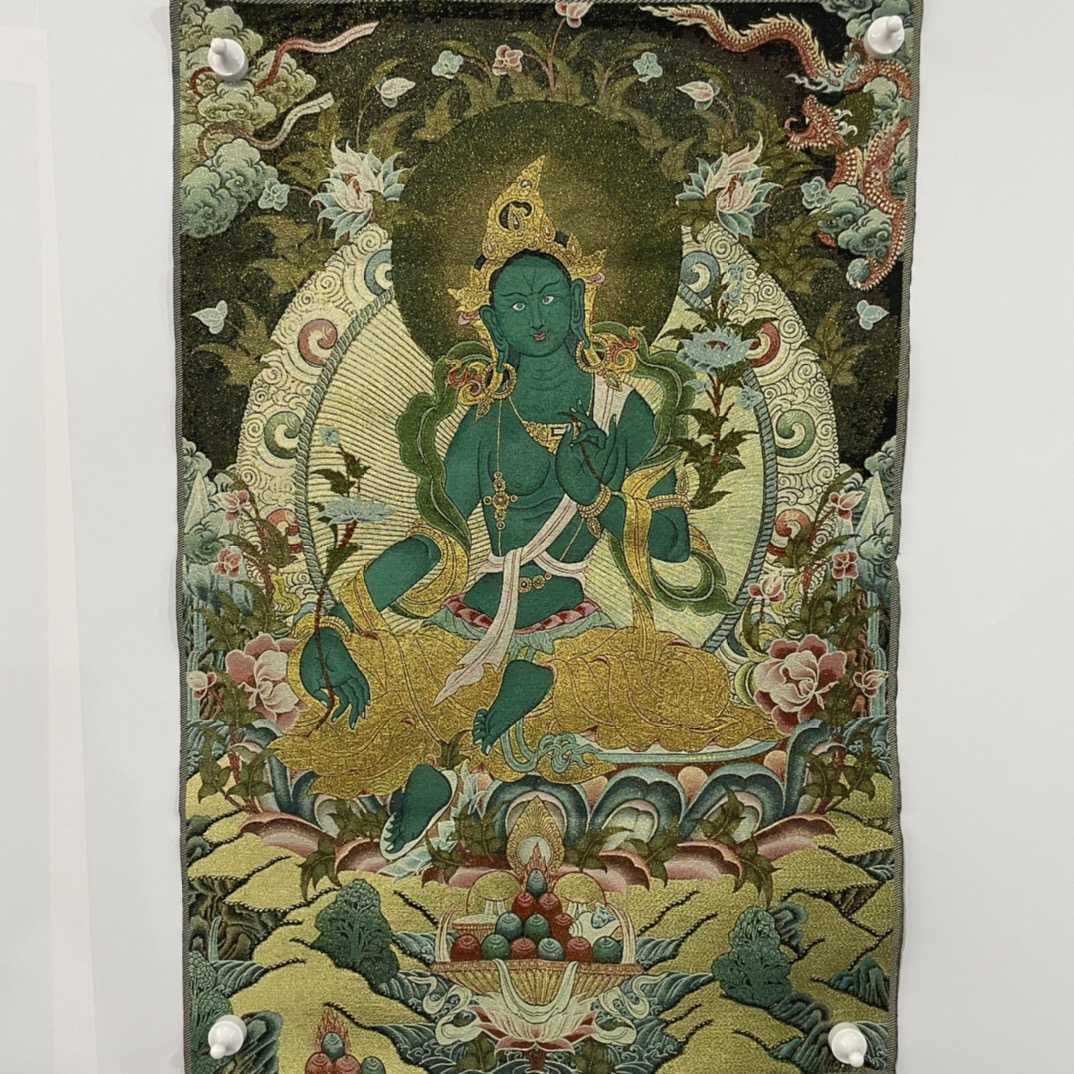 Bezpłatna dostawa China Skomplikowana jedwabna haft Luckbodhisattva Buddhageomantic thangka malarstwo Mural Dekoracja gospodarstwa domowego#13 L230620