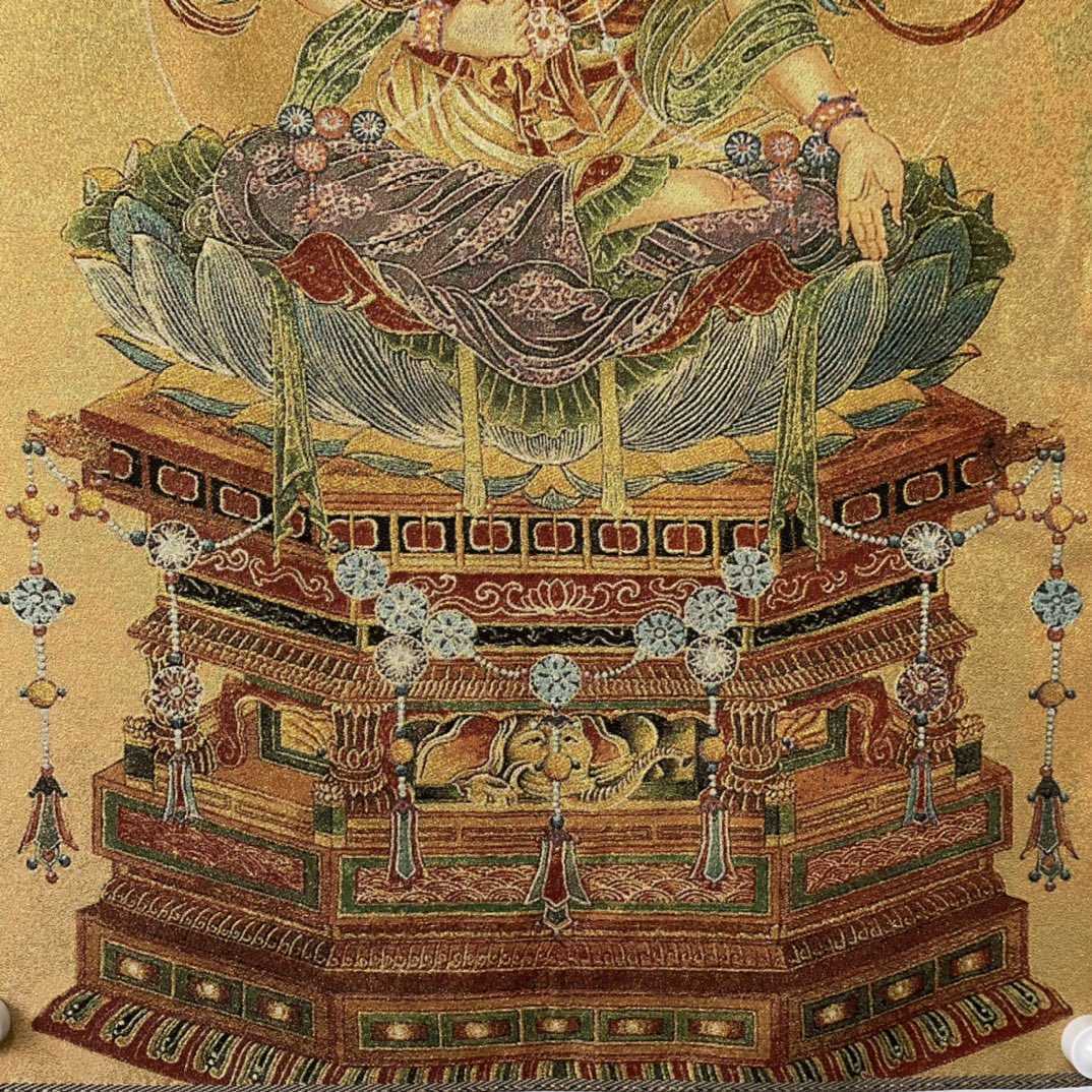 БЕСПЛАТНАЯ ДОСТАВКА Китай сложная шелковая вышивка und luckbodhisattvageomantic thangka Картина роспись.