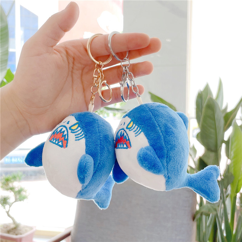 11 cm söt simulering Shark Plush Key Chain Creative Scented Soft Plush Cartoon Shark Nyckelringar Bag Pendant Key Ring Holder Kids