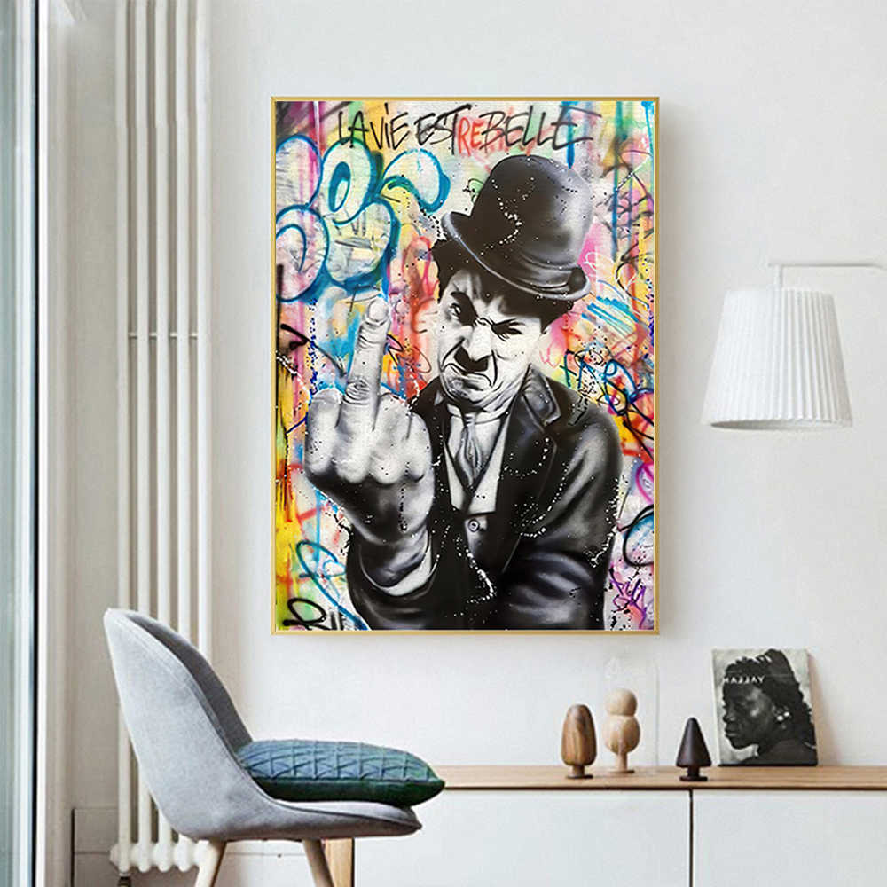 Rue Graffiti Abstrait Geste Mur Art Affiche Film Star Creative Toile Peinture Moderne Higend Home Decor Mural Cadeau Image L230620