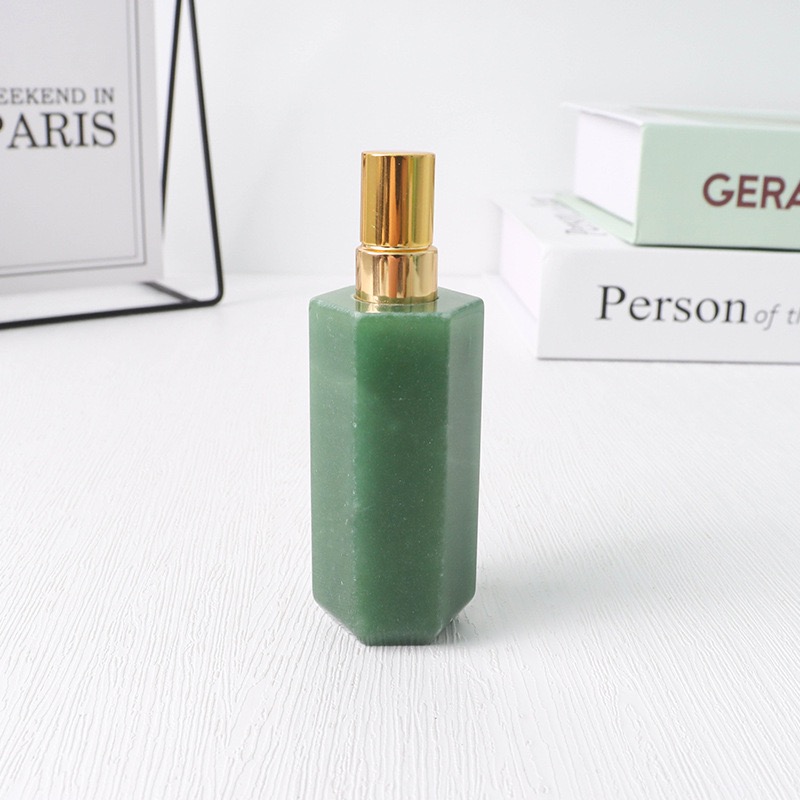 Usine vendre naturel Jade Rose Quartz bouteille de parfum vaporisateur atomiseur vide cristal de roche guérison flacons de pierre rechargeable Mini pulvérisateur Flacon 10ML