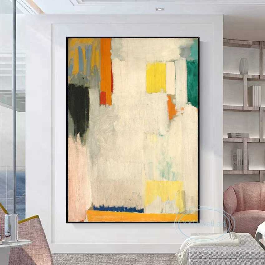 2023 Nordic Abstract Art Works Pure Handmade Oil Painting Wall Decoration Poster Hotel Bedroom Living Room Aesthetic Large Mural L230620