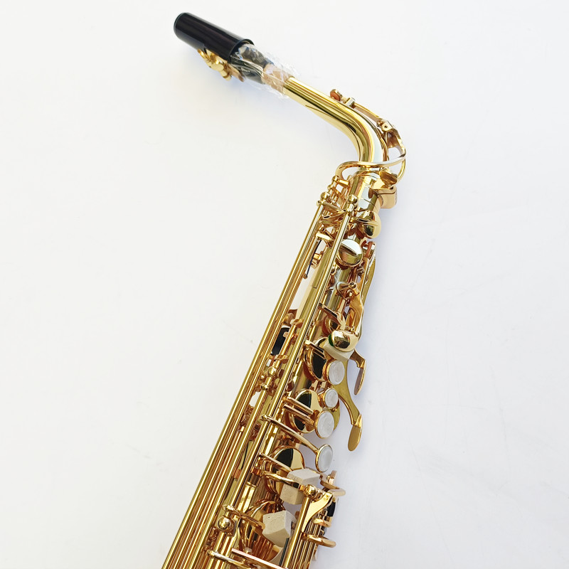 Professional 62 Lacquered Gold EB Tone Alto 색소폰 황동 조각 패턴 일본 공예 제조 재즈 악기 알토 색소폰 사례