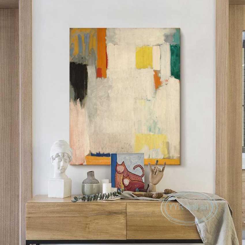 2023 Nordic Abstracte Kunst Werkt Pure Handgemaakte Olieverf Wanddecoratie Poster Hotel Slaapkamer Woonkamer Esthetische Grote Muurschildering L230620