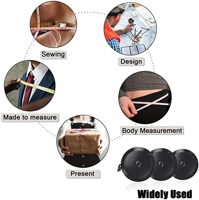 60-Zoll 1,5-Meter-Weiche Retractable-Maßnahmen, Messband, Tasche, Körperschneider-Nähtekleiderbande Maßnahmen