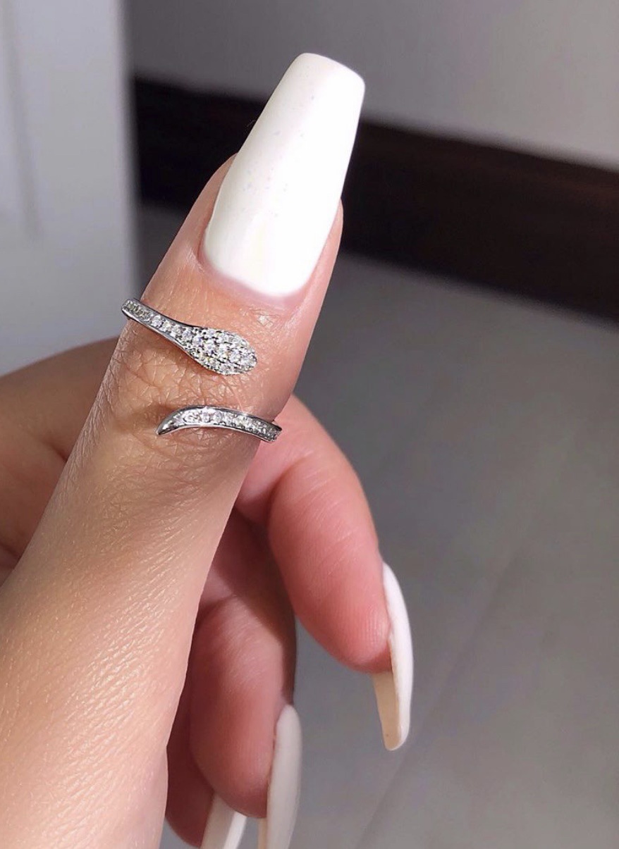 Elegant Snake Lab Diamond Promise Ring 925 Sterling Silver Engagement Wedding Band Rings for Women Bridal Jewelry Gift