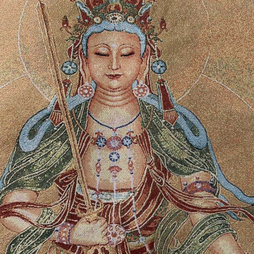 БЕСПЛАТНАЯ ДОСТАВКА Китай сложная шелковая вышивка und luckbodhisattvageomantic thangka Картина роспись.