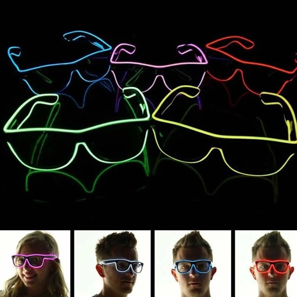 LED Glasses Glowing Party Supplies Lighting Novelty Gift Bright Light Festival Party Glow Sunglasses EL Wire Flashing Glasses