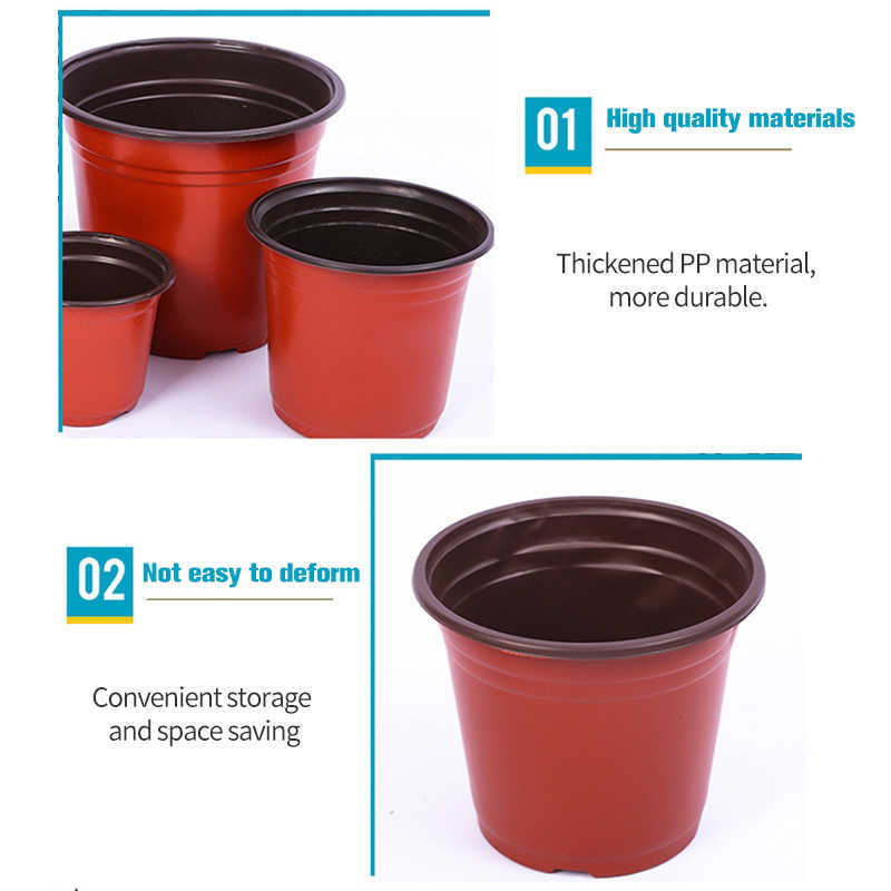 Planters POTS 50/20st Plastic Flower Pot Cultivate Plantes Flowerpots Nursery Root Growing Box Container Plant Home Garden Supplies R230620