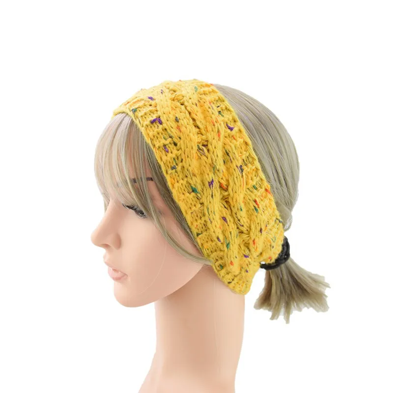 INS Hairband Colorful Knitted Crochet Twist Headband Winter Ear Warmer Elastic Band Wide Hair Accessories