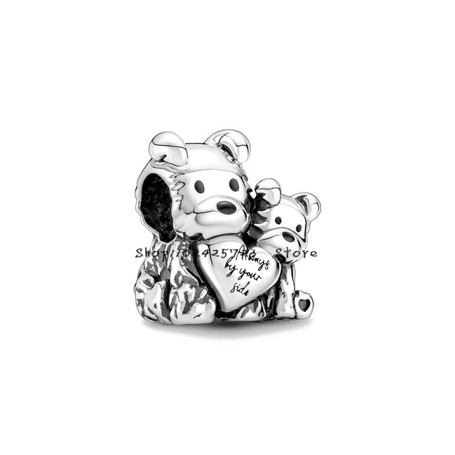 925 Silver Fit Pandora Charme Presente de Dia das Mães Feliz Aniversário, Ballon, Mom Bear Pendente Moda Conjunto de Charms Pingente Faça Você Mesmo Contas Finas Jóias Presente para Mulheres