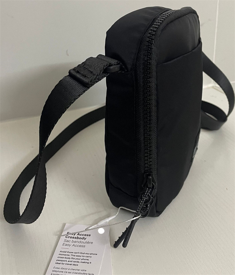 Bolsas unissex para atividades ao ar livre LL bolsa crossbody academia elástica alça ajustável ombro bolsa peito cintos pochete preto