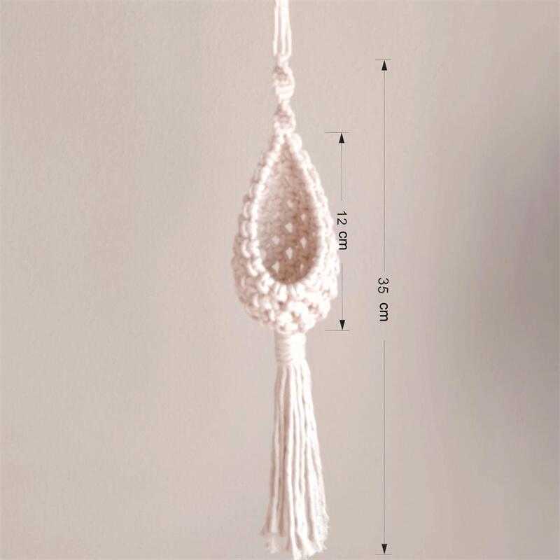 Planters POTS Colorful Macrame Wall Hanging Air Plant Holder Bohemian Style Planter Cotton Hand Weaving Flowerpot Net Väska för heminredning R230620