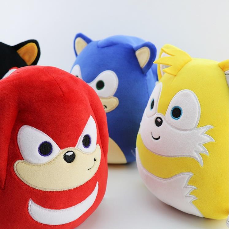 Wholesale 23cm 35cm new round hedgehog Sonic plush doll tumbler toy throw pillow