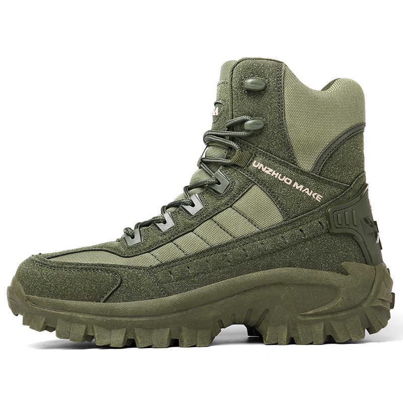 Wandelschoenen HIKEUP High-Top Heren Wandelschoenen Winter Outdoor Schoenen Veters Antislip Outdoor Sport Casual Trekking Laarzen Man Waterdicht SuedeHKD230621