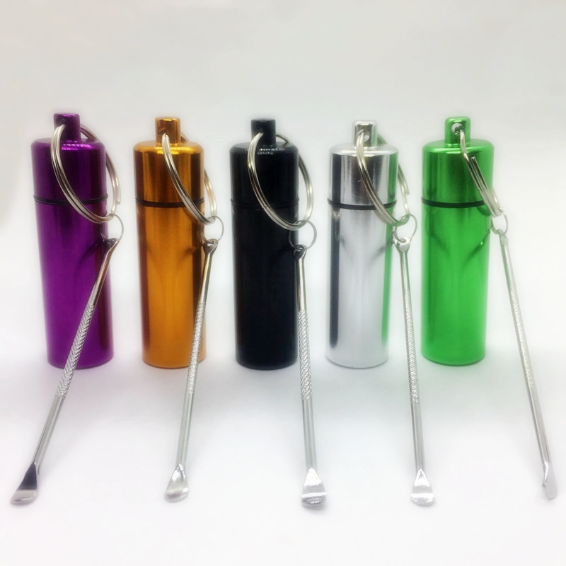 Latest Mini Smoking Colorful Aluminium Snuff Snorter Sniffer Snuffer Bottle Herb Tobacco Stash Tank Case Sealing Jar Holder With Dabber Spoon Shovel Tip Straw DHL