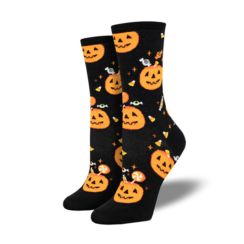 Roliga Halloween Socks Pumpkin Owl Cat Design One Size Men Women Socks Halloween Decoration