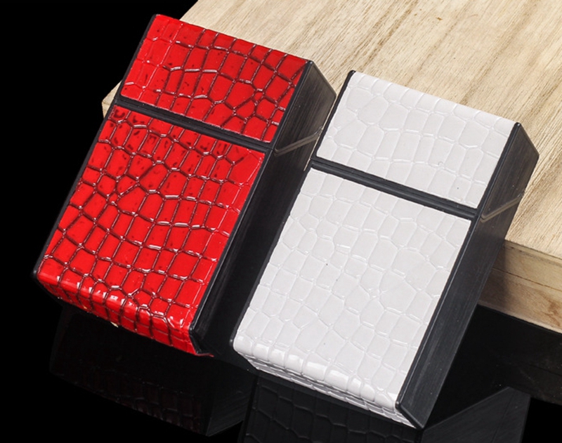 Colorful Smoking Snake's Skin Pattern Cigarette Cases Plastic Storage Box Exclusive Housing Automatic Spring Opening Flip Cover Moistureproof Stash Case