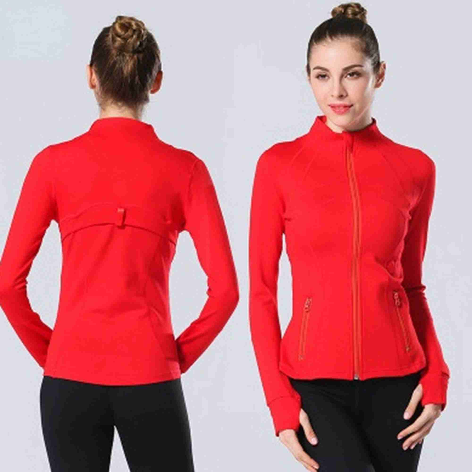 Define Giacca da Yoga Giacca Slim con Fitness Autunno Solido Cappotto da Ginnastica Traspirante Allenamento Corsa Sport Felpe con Cerniera Top Attillati lu-777 lululoemon