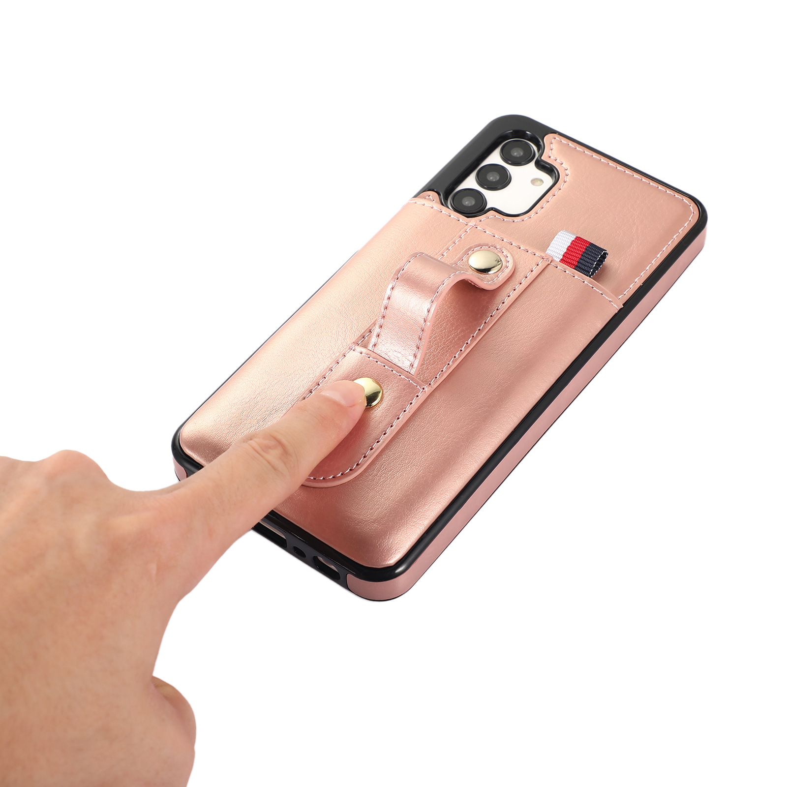Convient pour A13 nouveau boîtier de téléphone portable boucle d'anneau créative samsungS22 étui en cuir pour téléphone portable étui de protection de carte