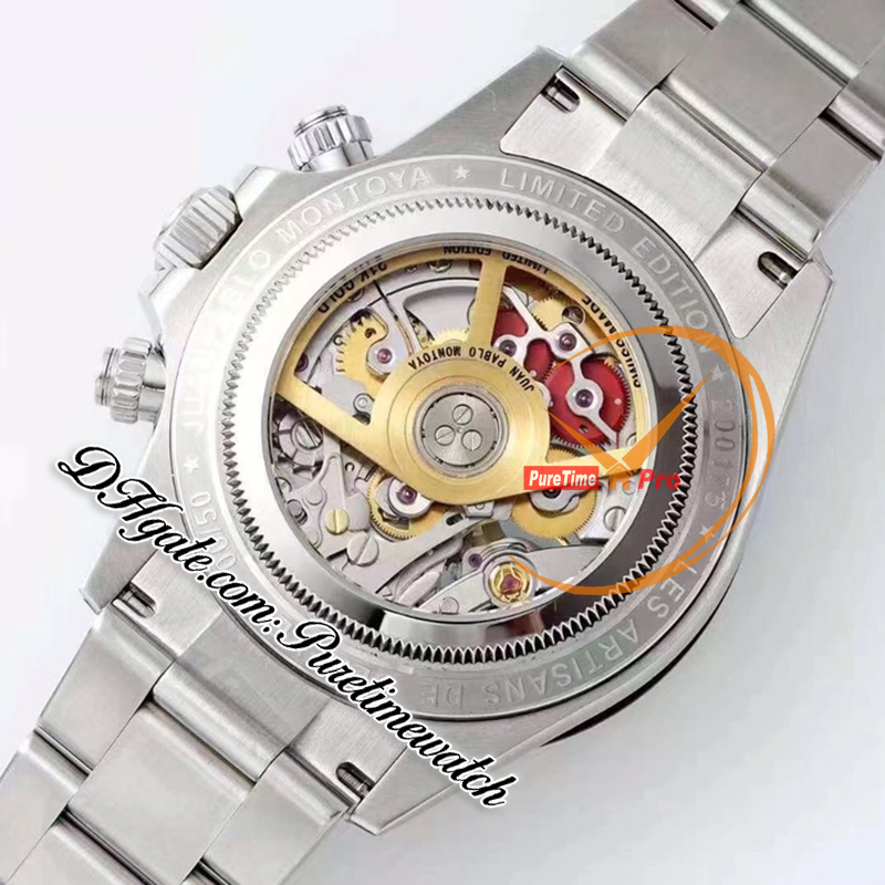 SONIC Artisans De Geneve SA4130 Automatic Mens Watch Carbon Bezel Skeleton Dial Juan Pablo Montoya Challenge OysterSteel Bracelet Super Edition Puretime Reloj