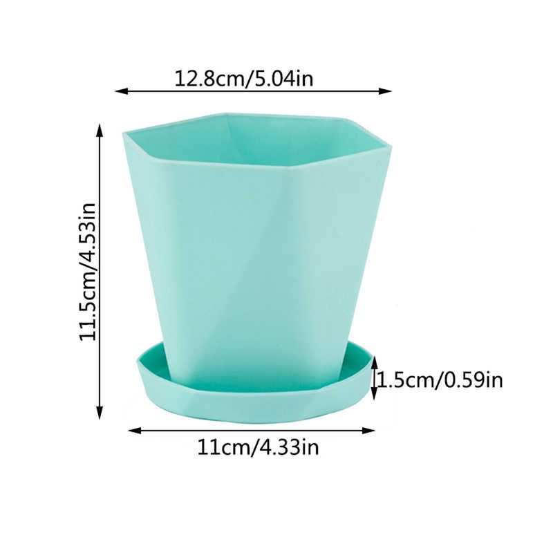 Plantenbakken Potten Nieuwe Creatieve Scandinavische Stijl Verdikte Bloempot Plastic Potten Balkon Groene Bloempot Hexagon Vaas Woondecoratie Plant Pot R230620