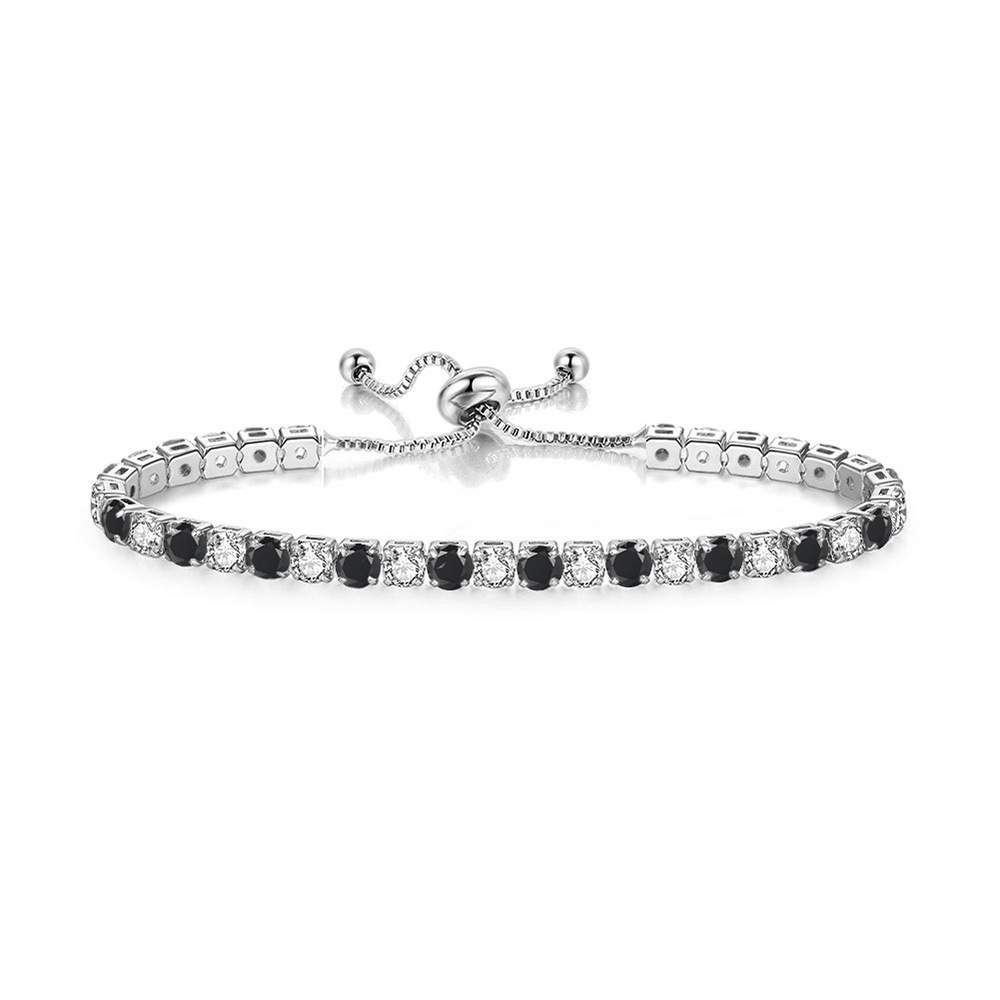 4mm Moissanit Tennis Armband Kristall Armband Tennis Stretch Bling einreihige Strass Armbänder für Frauen Elastizität Hochzeit Braut Geschenk Schmuck