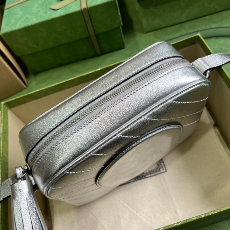 2023 Högkvalitativ designer Fashion Camera Bag Classic Leather Shoulder Bag Silver Colors Blondie Liten axelväska Kvinnor Handväskor med låda