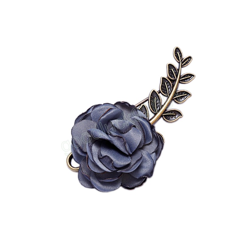 Luxe Vintage Rose Fleur Broche Hommes Costume Broche Épingle Cristal Écharpe Épinglettes Femmes Bijoux