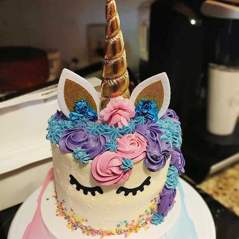 New Rainbow Unicorn Cake Topper Kids Girl Birthday Party DIY Decoration Baby Shower Wedding Favors Unicorn Theme Party Supplies