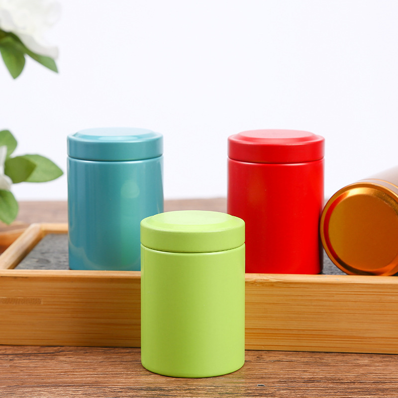 Mini Metal Tea Caddy Sealed Storage Tank Portable Travel Tea Boxes Tea Tin Containers kaffet Canister Kitchen Candy Jar