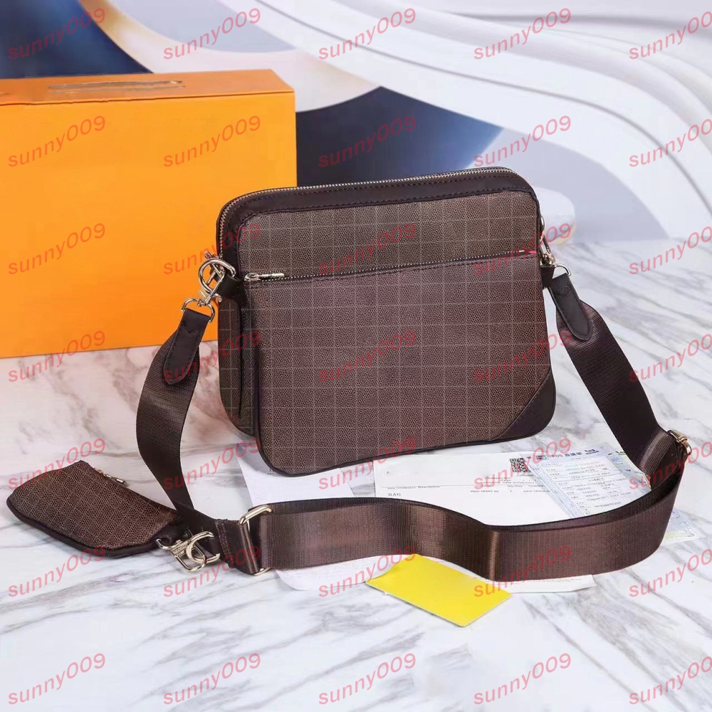 Printed Grid Shoulder Bag Coin Key Pouch Luxury Briefcase Work Document Bag Money Bags Designer Small Wallet Pendant