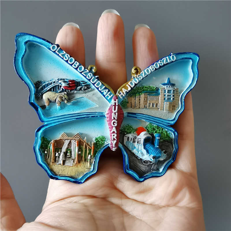 Magneti il frigo Ungheria Budapest Turismo Souvenir artigianato in resina UV stampato paesaggio adesivi magneti da frigorifero decorazione della casa L230621