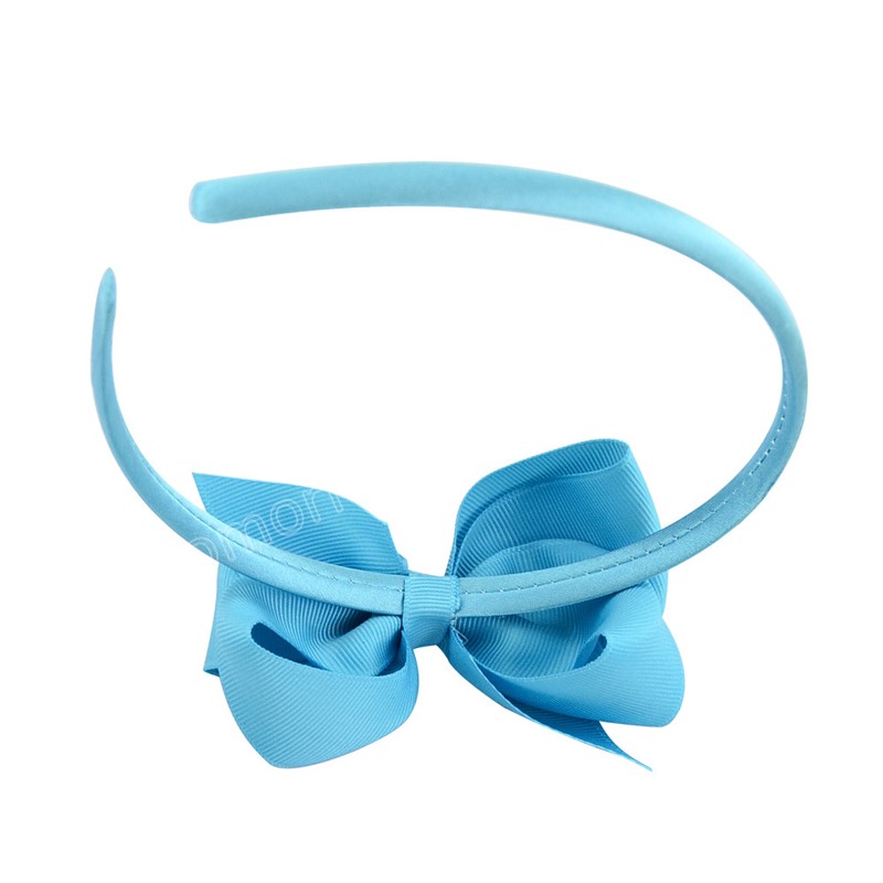 4 pollici nastro in grosgrain tinta unita bowknot cerchietto elastico capelli moda principessa fasce capelli accessori bambini