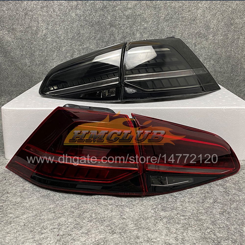 Автомобиль 12V Светодиодные задние фонари для VW Golf 7 MK7 7,5 7,5 2013-2020 Хвостые лампы с динамическим поворотным огнем Brake Reverse 2013 2014 2015 2016 2017 2018 2019 2020 Taillight