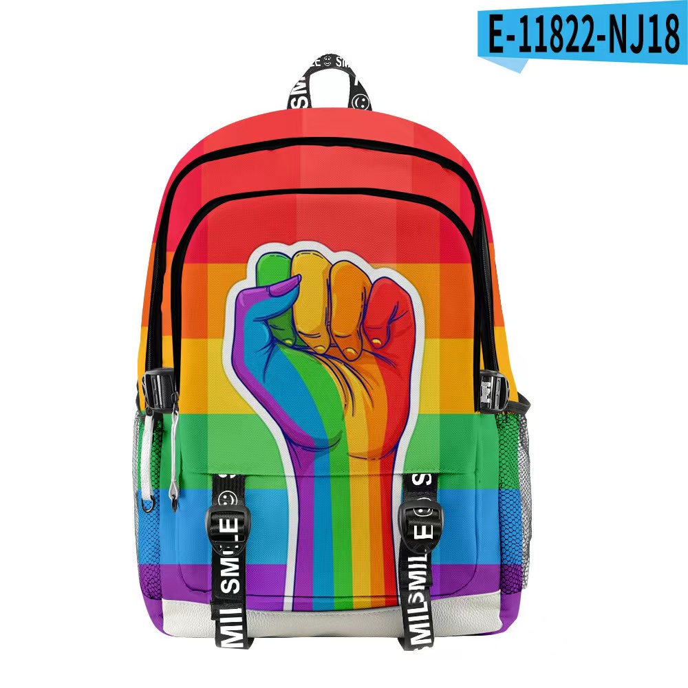 LGBT Designer Rucksack Umhängetasche Damen Rucksack Regenbogen Umhängetasche Schultasche für Männer Sac a Dos Mädchen Rucksack große Tasche Bolsos Dicky