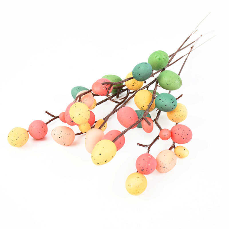 Ny Easter Foam Egg Branch Tree Diy Rattan Wreath Målning Blommor Växt Kids Gift Easter Decoration For Home 2023 Party Table Decor