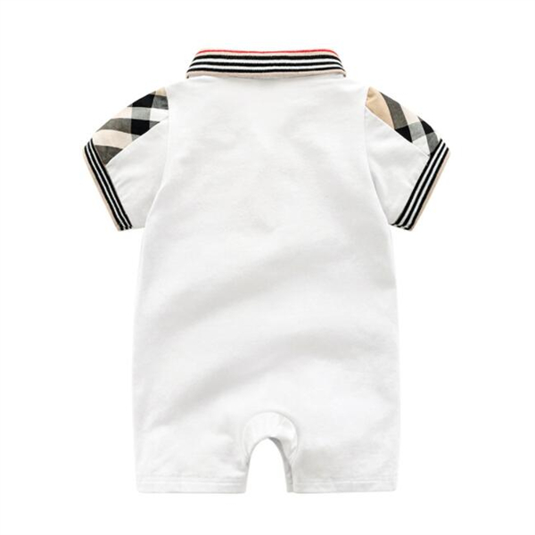 Été nouvelle mode nouveau-né Creeper bébé coton mince col polo manches courtes Angle plat body