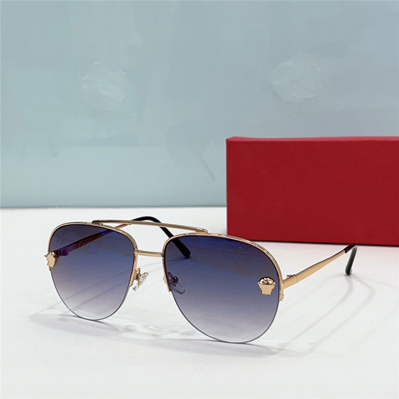 Neue Modedesign-Pilotensonnenbrille 00093S Metall-Halbrahmen, beliebter und lässiger Stil, leichte und einfach zu tragende UV400-Schutzbrille für den Außenbereich