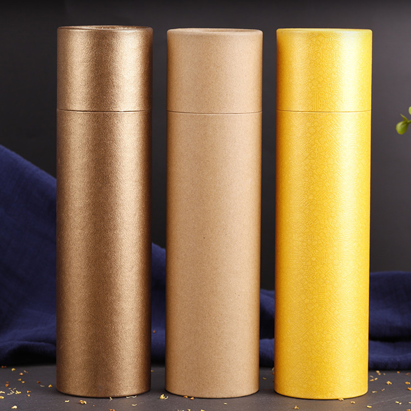 250 Gram Large Perfume Paper Tube Packaging Joss Stick Convenient Carrying Kraft Paper Incense Tube Give Box