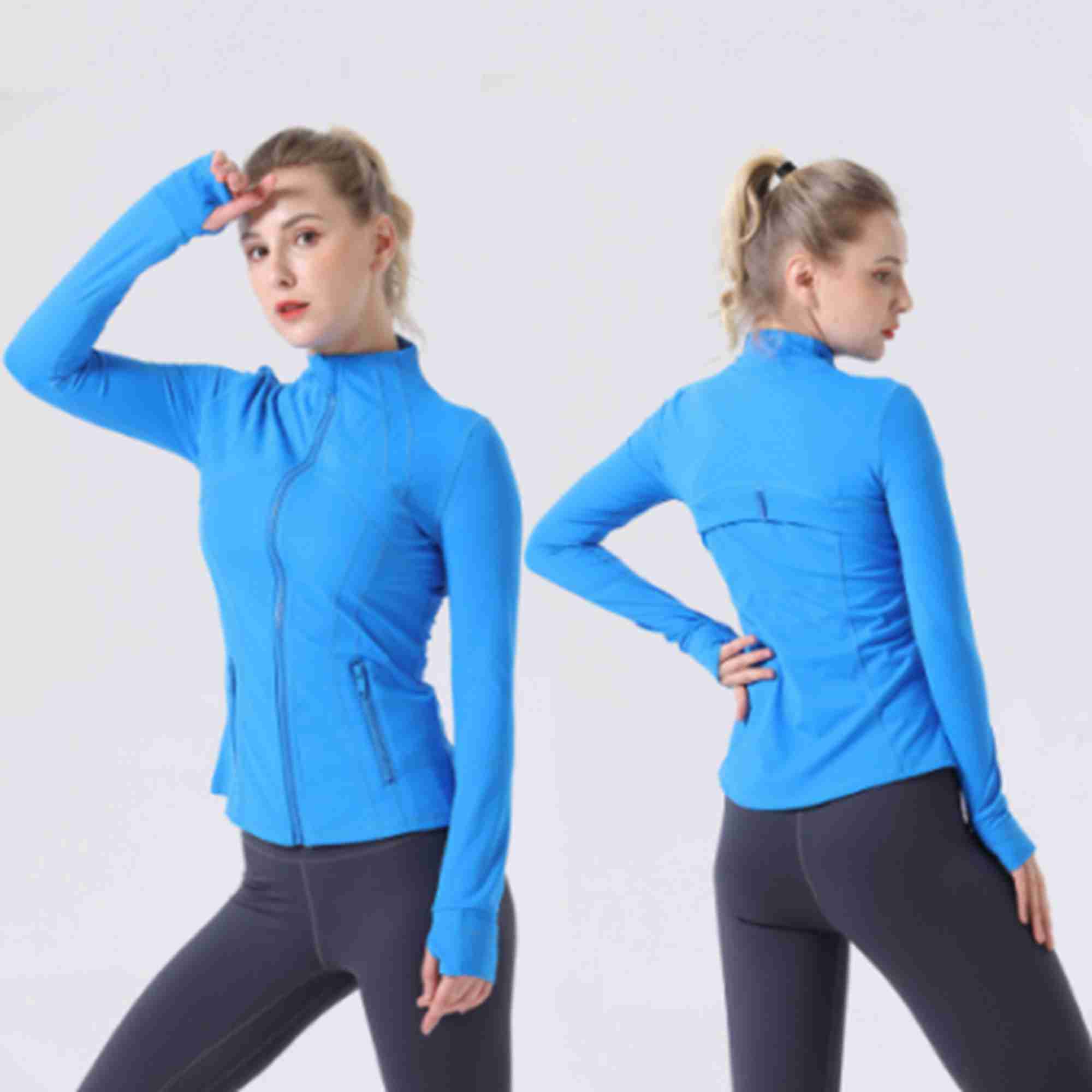 Define Jacket Women Naked Yoga Coat Long Sleeve Crop Top Zipper Fitness Running Shirts Workout Clothes Sportswear lu-077 lululemen